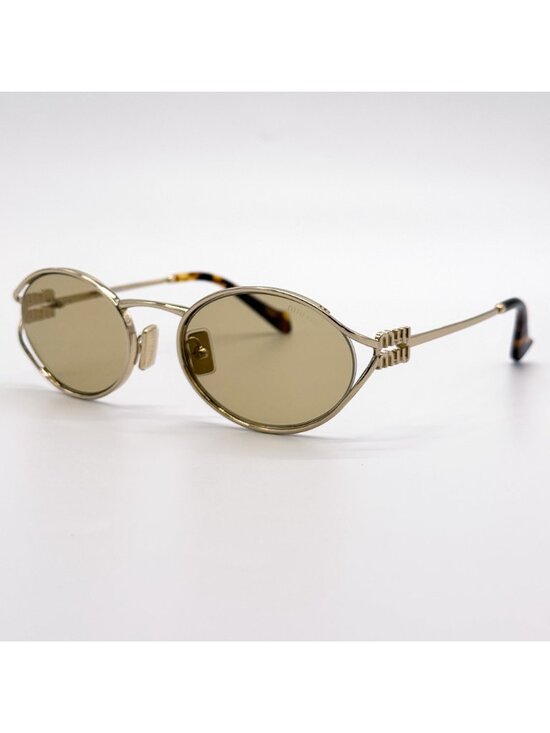 NEW MIU MIU SUNGLASSES MU52YS ZVN10R WOMEN GOLD/CREAM MU 52YS, SMU 52Y EYEWEAR main image 6